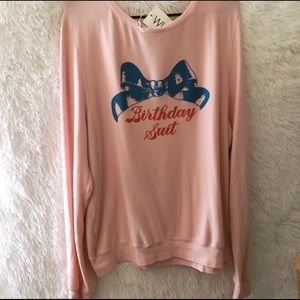 Wildfox birthday suit baggy beach jumper